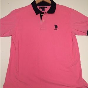 Men’s US Polo Assn. Polo Shirt Pink Size Large